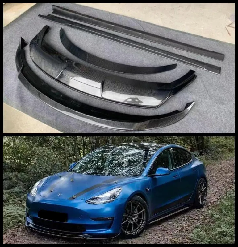 

Задний спойлер из настоящего углеродного волокна для губ в художественном стиле, диффузор для багажника, боковая юбка, полный комплект для ...