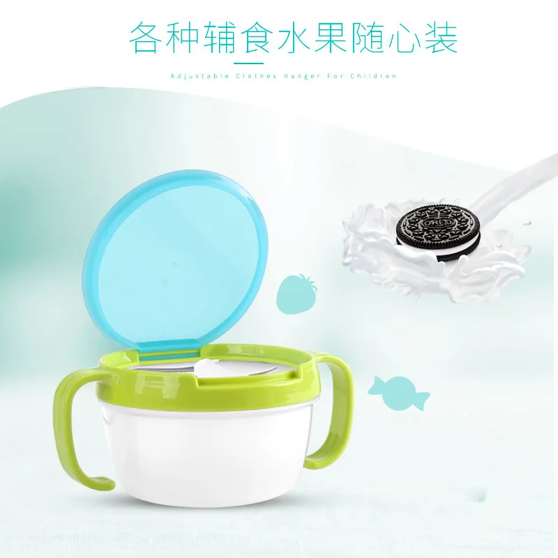 

Пластиковый контейнер для хранения детских закусок с двойной ручкой