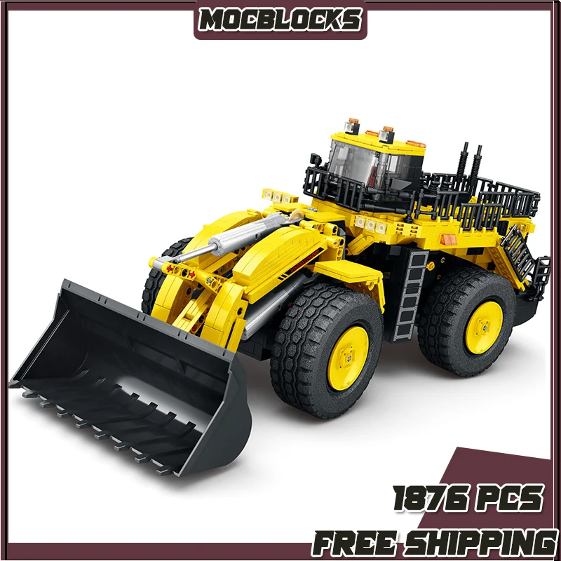 

MOC Electric Loader City Remote Control Engineering Vehicle DIY Building Blocks RC Heavy Bulldozer Bricks For Kids Toys Gift
