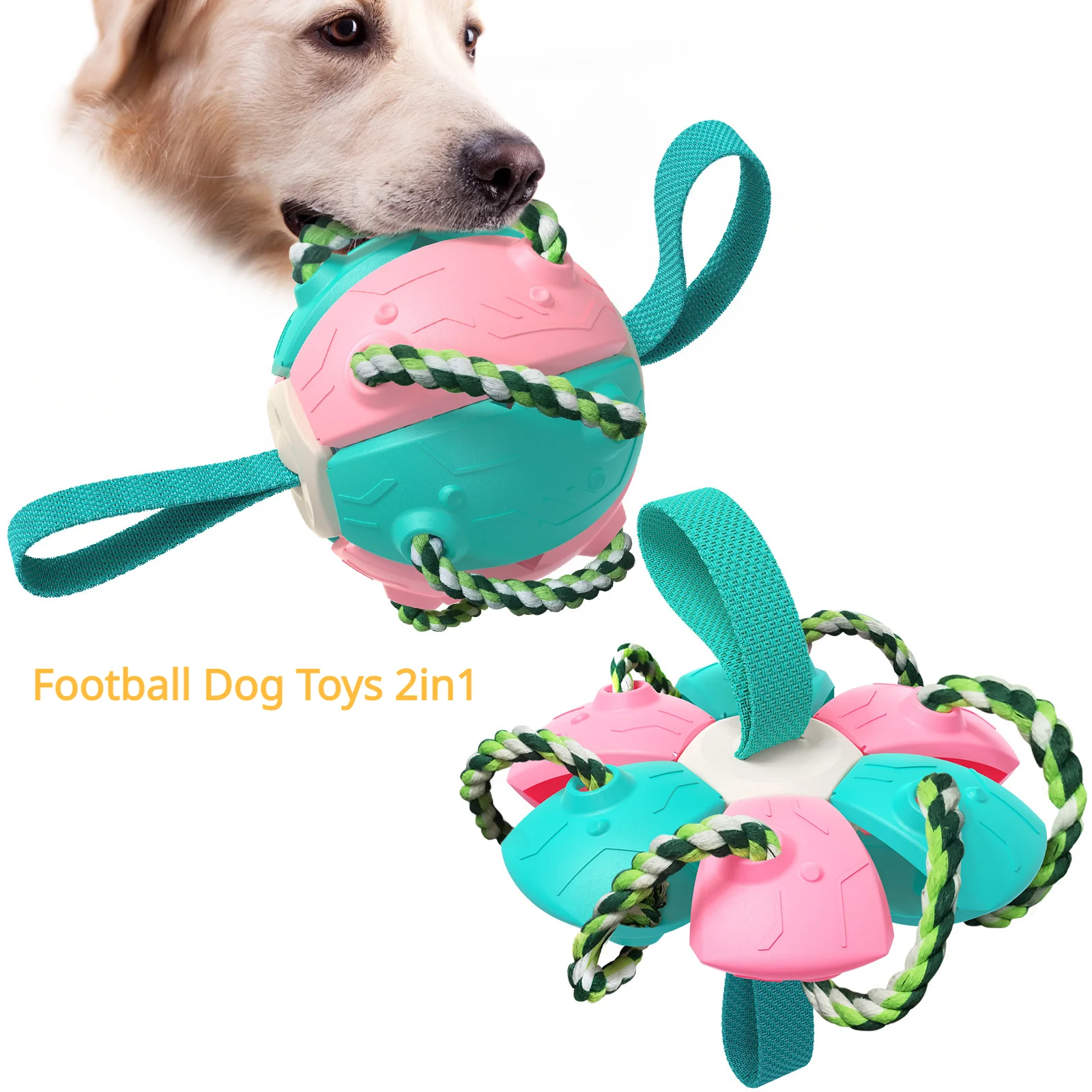 

Футбольные игрушки для собак 2 в 1, тренировочный открытый Фрисби, интерактивный с фотографией, Играйте в плавательный бассейн, многофункциональный мяч для ловли