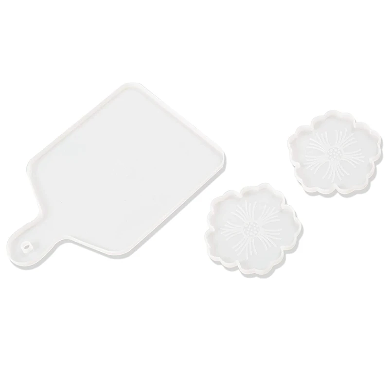 

Resin Serving Board Mold,DIY Resin Serving Tray Mold For Ocean With Flower Coaster Mold Epoxy Silicone For Home Decor