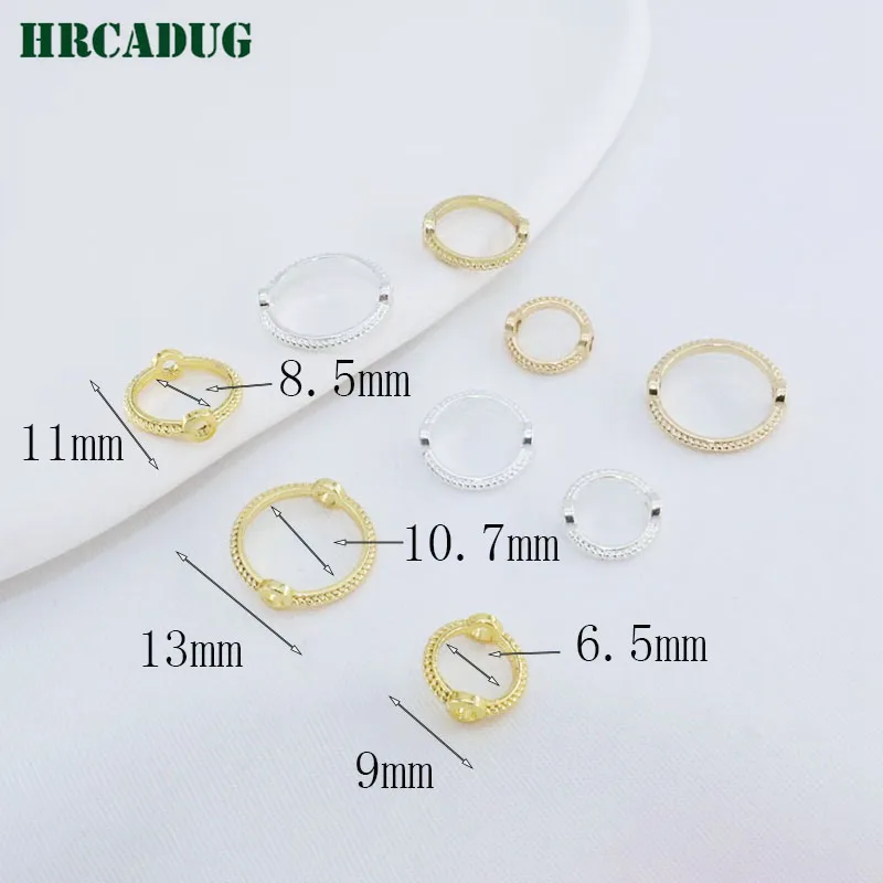 DIY Accessories 18K Gold Plated Bead Sleeve Set Through Hole Bead Circle For Jewelry Making Supplies Connect Beads Frame Ring