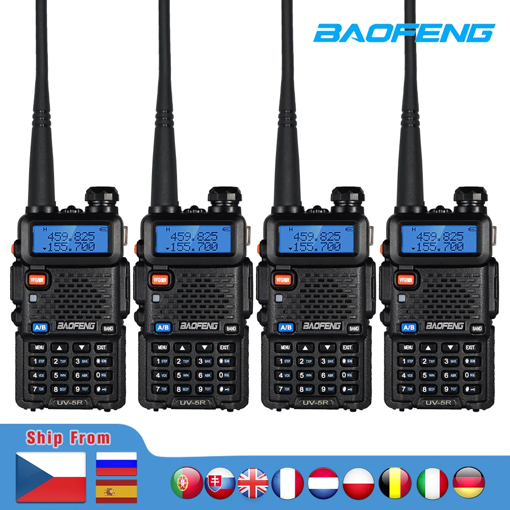 4PCS Baofeng uv 5r Walkie Talkie 8W High Power CB Ham Portable Radio 10km Two Way Radio uv-5r Comunicador uv5r FM Transceiver