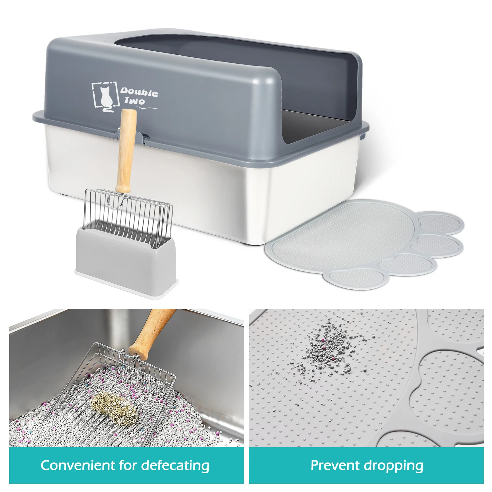 Контейнер для наполнителя из нержавеющей стали контейнер кошачьего туалета