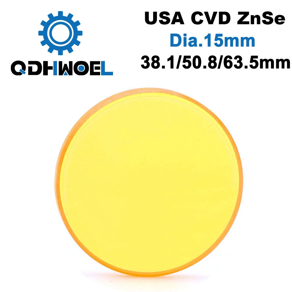 

USA CVD ZnSe Laser Focus Lens DIA 15 FL 38.1 50.8 63.5 mm Focus for Co2 Laser Engraving Cutting Machine