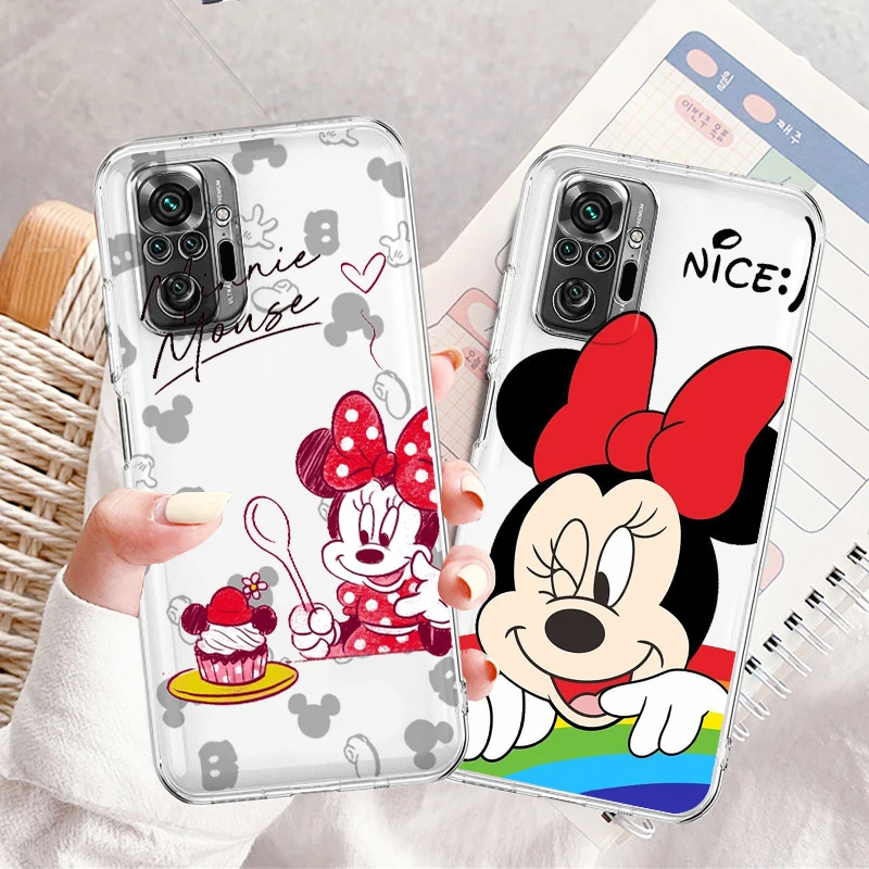 

Love Mickey Minnie Couple Transparent Phone Case For Xiaomi Redmi Note 12 11E 11S 11 11T 10 10S 9 9T 9S 8 8T Pro Plus 5G 7