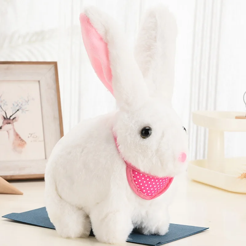 

Robot Rabbit Electronic Plush Bunny Sing Songs Music Animal Toys Walk Shake Ears Run Jump LED Pet For Children Birthday Gifts