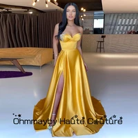 ohmmayby gold corset asymmetrical evening dresses summer beading stretch satin 2022 prom gowns new arrived vestidos de fiesta