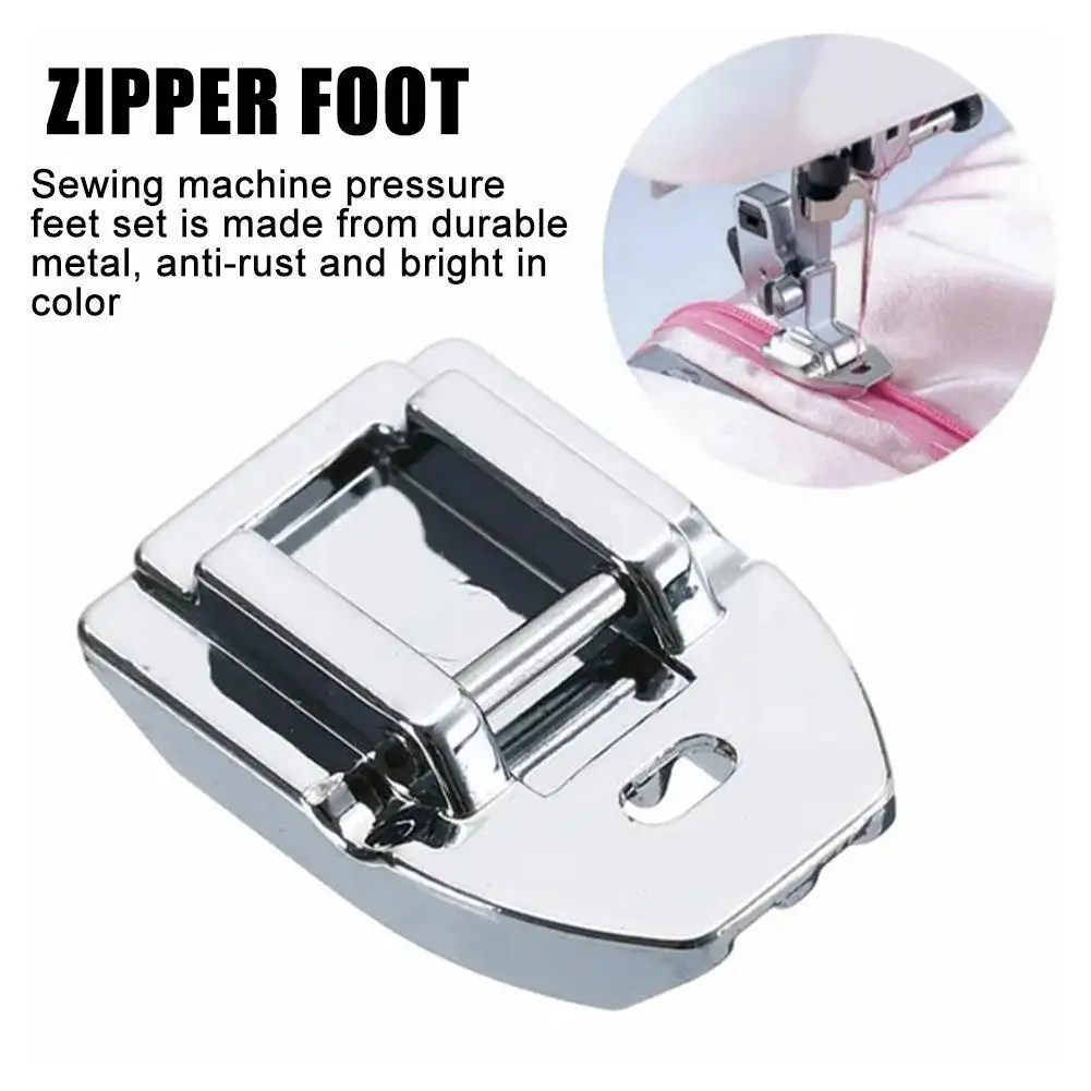 7306A Sewing Machines Feet Parts Invisible Zipper Foot For Singer Brother Janome Juki Zipper Press Foot Sewing Accessorie W9P2