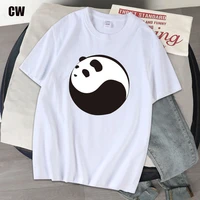 plus size 4xl loose mens t shirt cute cartoon panda print clothing new simple style casual stretch bottoming couple streetwear