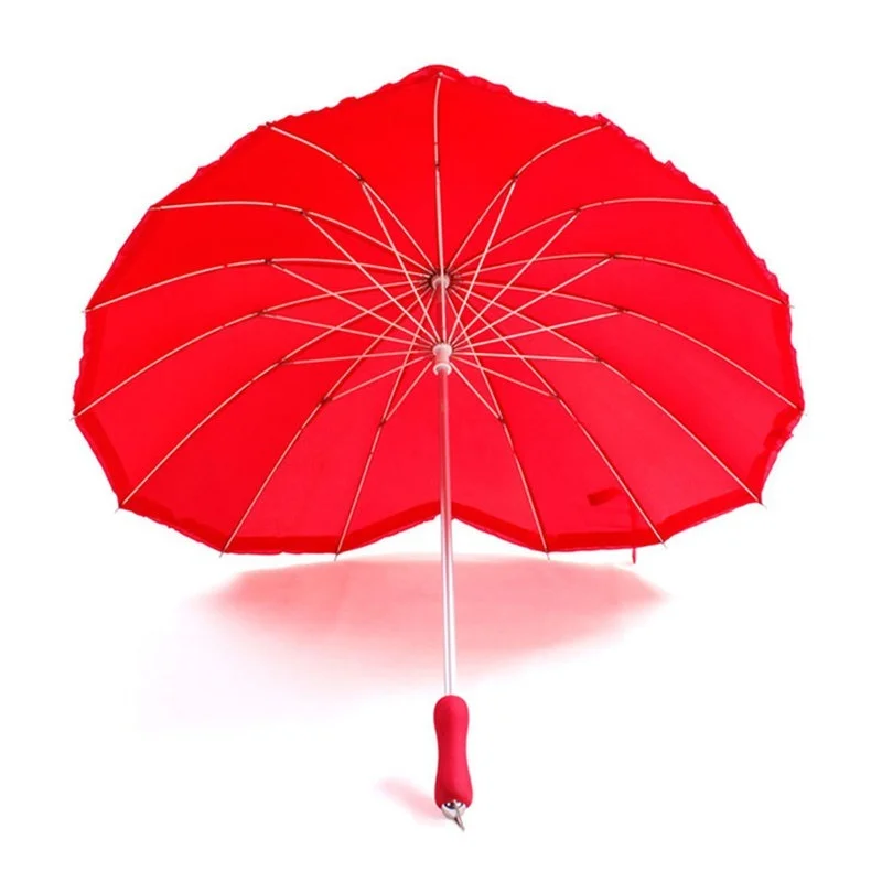 

Creative Heart Shaped Love Red Umbrella Adult Bridal Wedding Gift Solid Waterproof Wind Resistant Men and Women Umbrella Rain