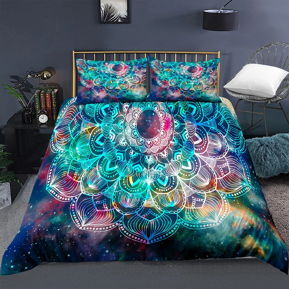 

3D Digital Indian Ethnic Flower Bedding Set Mandala Duvet Cover Bohemian Comforter Bedspreads Bed Set Bedroom Decor