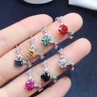 meibapj 7 colors 1 carat moissanite fashion ring for women with gra certificate 925 sterling silver fine wedding jewelry