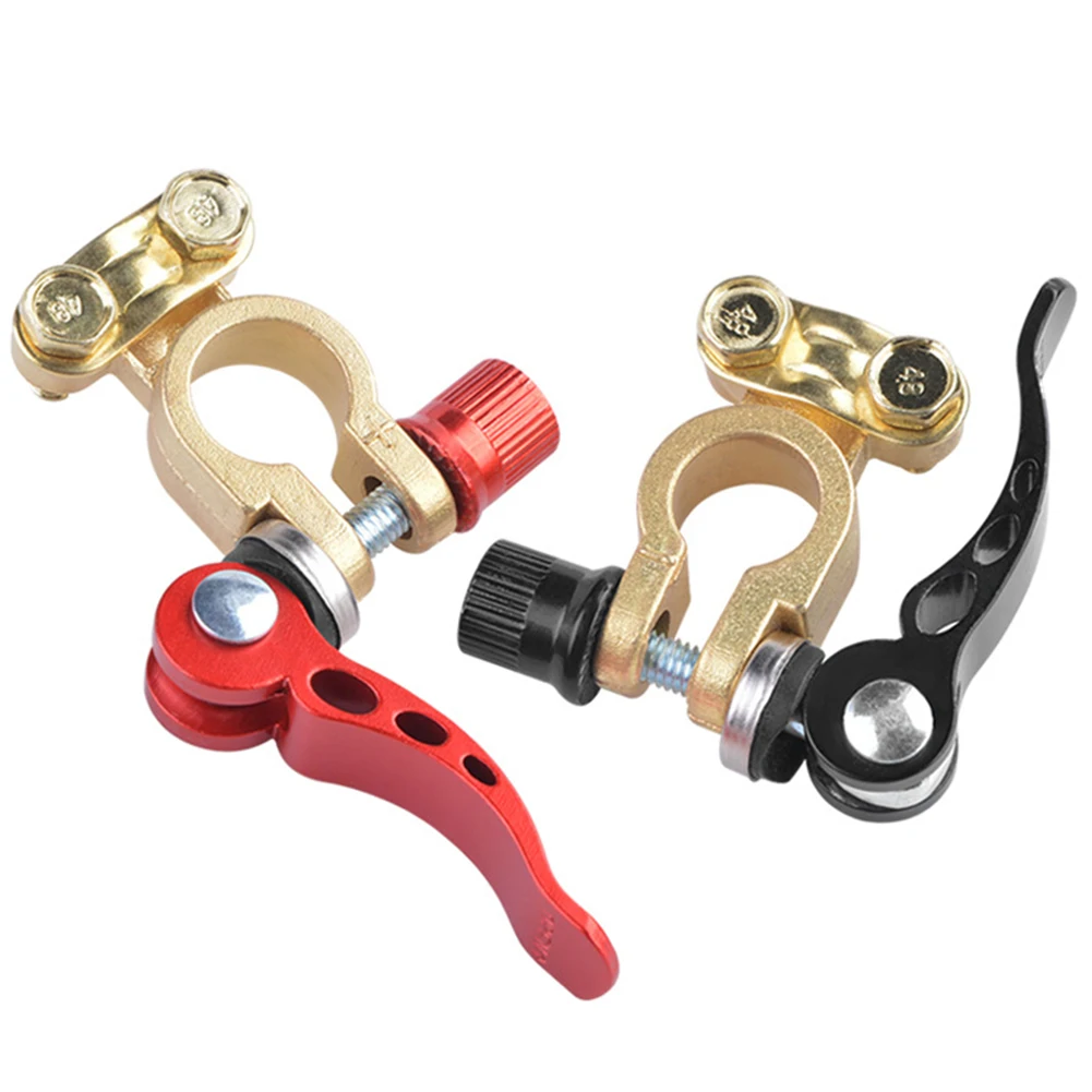 

2pcs Car Battery Terminal Brass Connector To Disconnect For The Car Battery Terminal Clamp Equippments High Quality Durable
