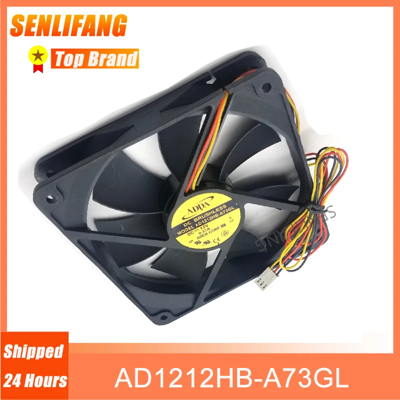 Совершенно новый охлаждающий вентилятор 120*120*25 мм для ADDA, 12 В постоянного тока, 12025 А, 3 линии,