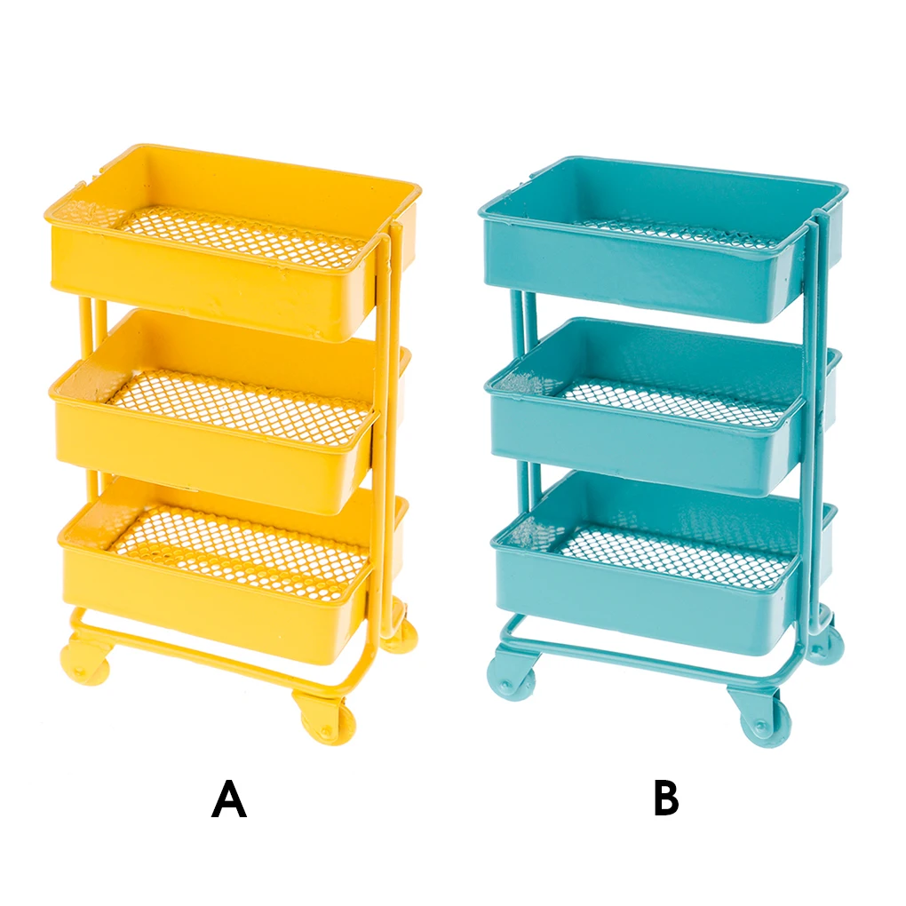 

Мини-игрушка для дома милый подарок для детей трехслойная тележка игрушки для ролевых игр для родителей школы желтая