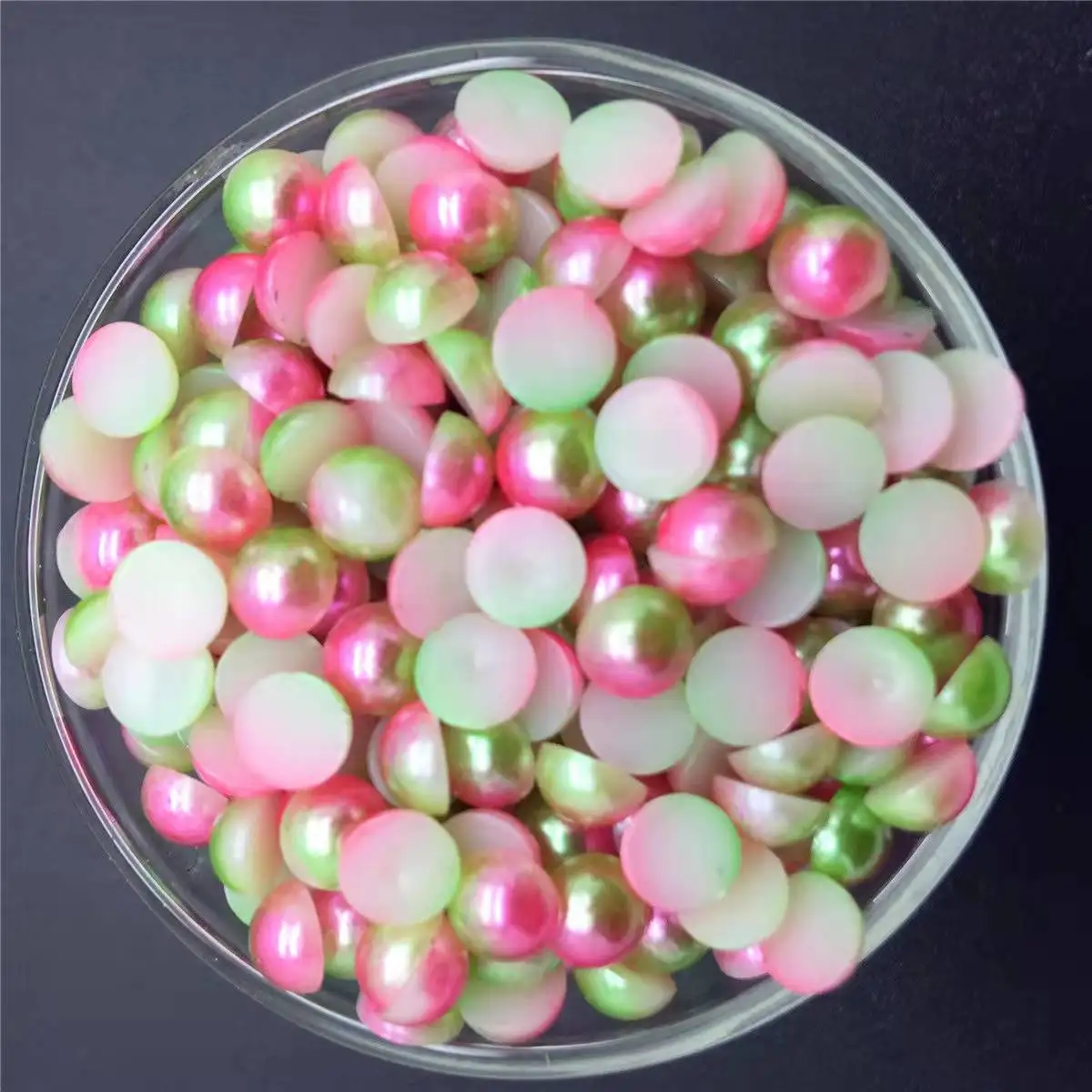 

Two-color Zhexuan semi-circle imitation pearl flat bottom half-pearl DIY handmade ornaments