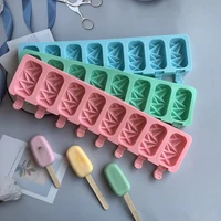 8 hole diamond ice cream silicone mold chocolate baking soap mould colorful geometric lines home ice cube making tray container