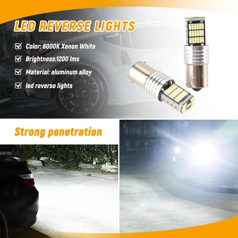 2X 1156LED Canbus 15 SMD BA15S P21W Высокая мощность Белый 6000K Автомобильный стоп-сигнал