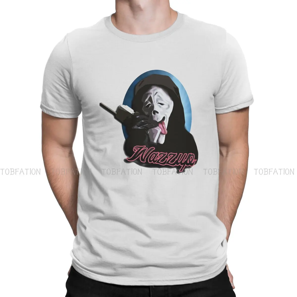 

Scary Scream Movie Crewneck TShirts Wazzup Vintage Essential Distinctive Homme T Shirt New Trend Tops 6XL