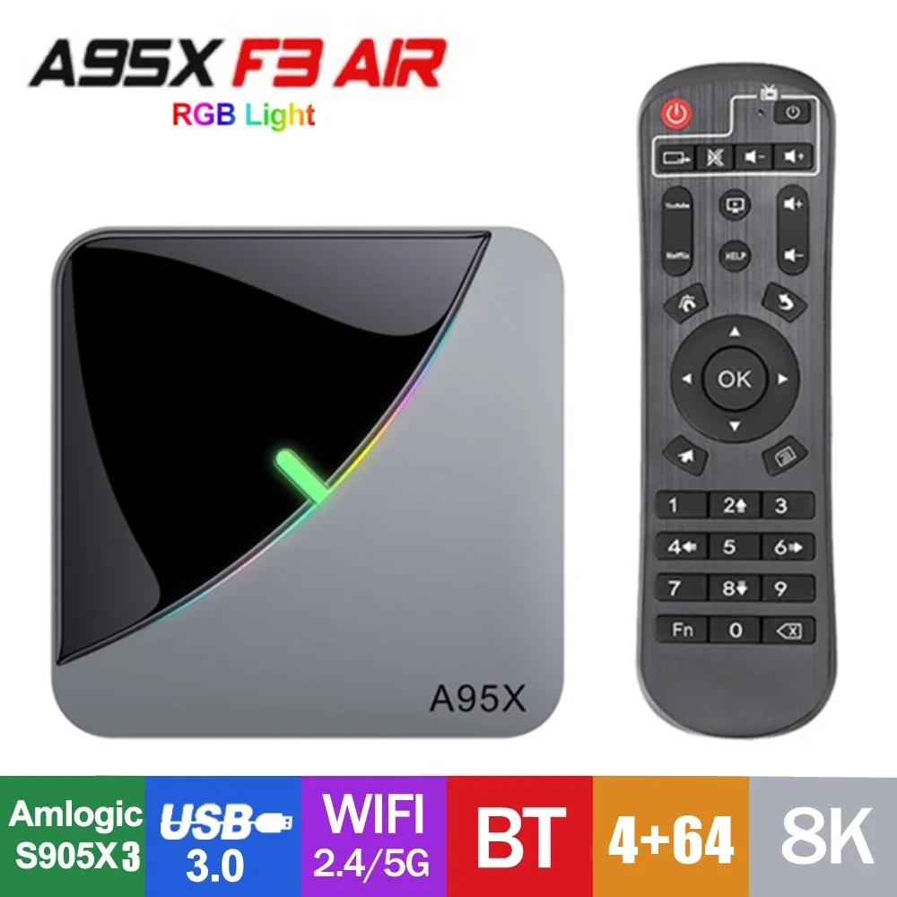 

A95x F3 air set top box s905x3 4GB + 64GB network player TV box Android 9.0