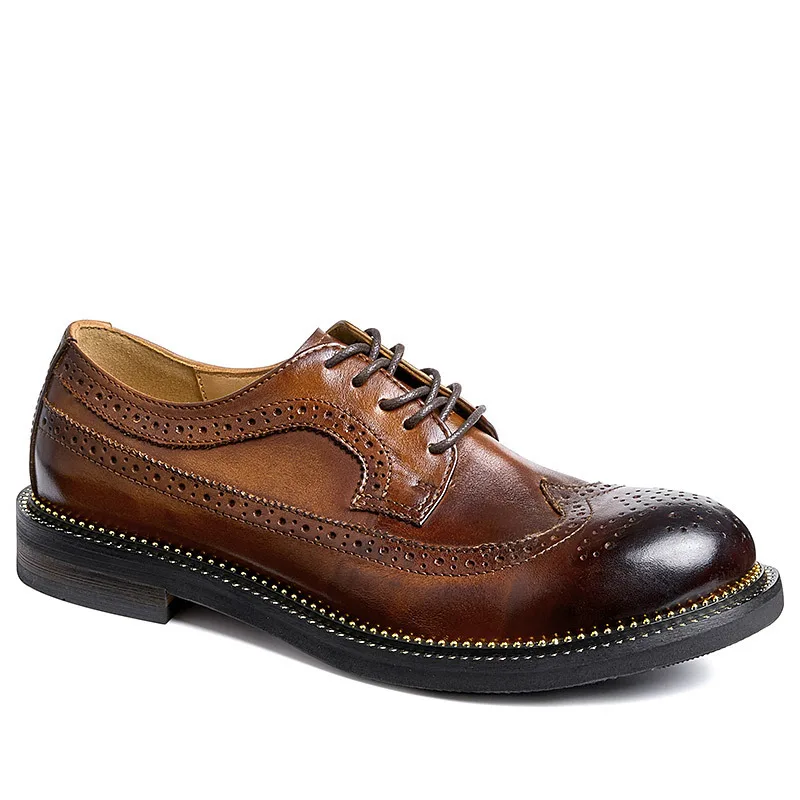 

Men Thick Bottom Fashion High Quality Genuine Leather Shoes Men,Lace-Up Business Men Shoes,Men Dress Shoes,Summer Spring autumn
