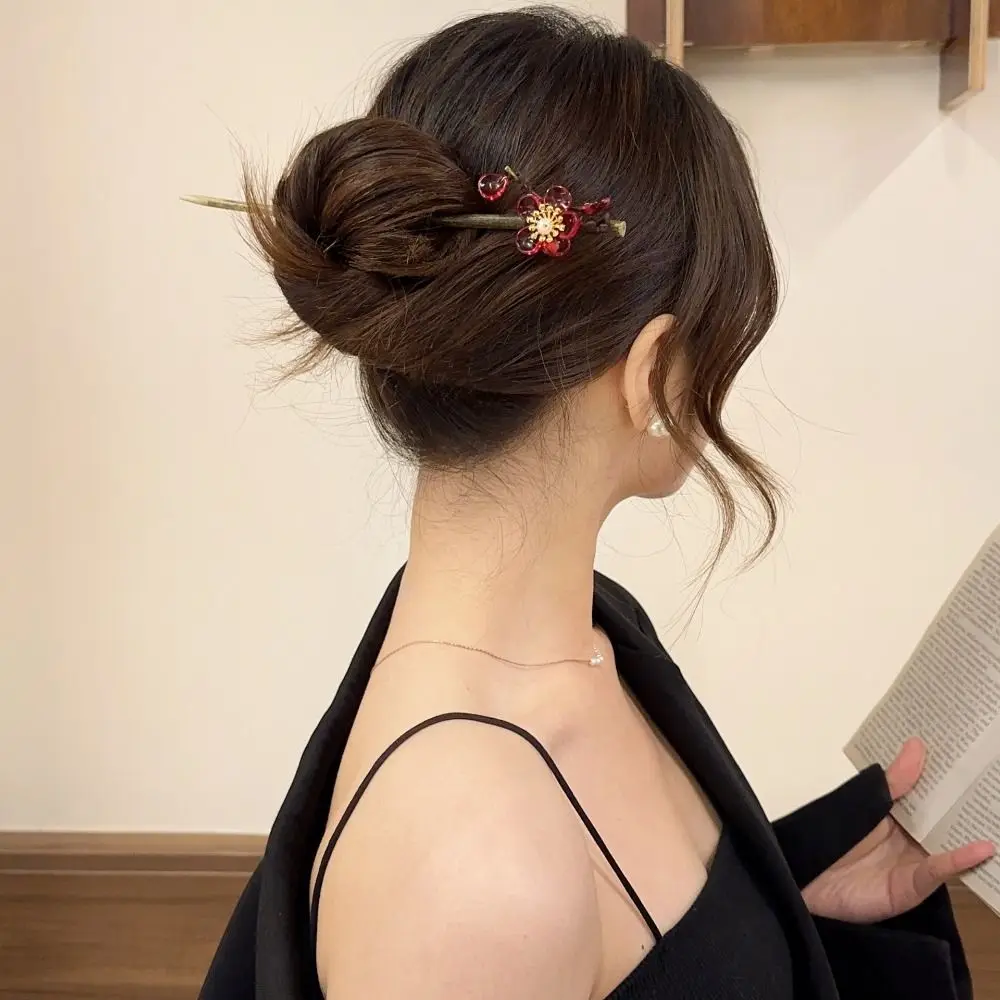 Палочки для еды в древнем стиле Ханфу кленовые листья деревянная палочка волос