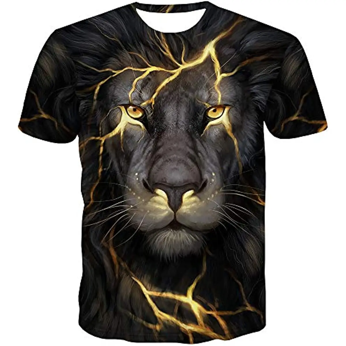 

Lion T Shirts for Men Animal Shirt Lightning Lions King Mens Short Sleeve
