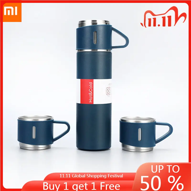 

Xiaomi 500Ml Bullet Double-Layer Stainless Steel Vacuum Thermo Coffee Tumbler Travel Mug Business Trip Bottle Tea Infuser Bottle