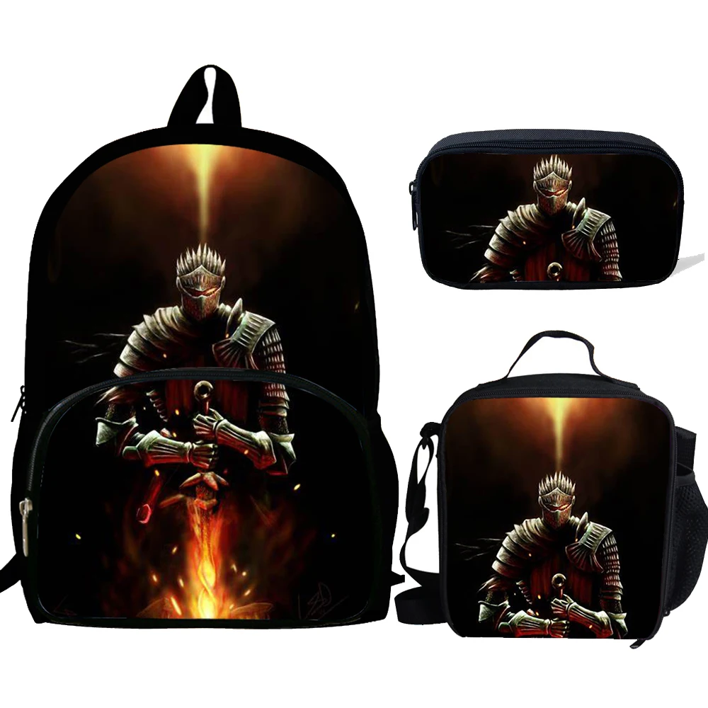 

3pcs Mochila Game Dark Soul Print Backpack for Boys Girls School Bags Kids Pattern BookBag Kids School Bag Pack