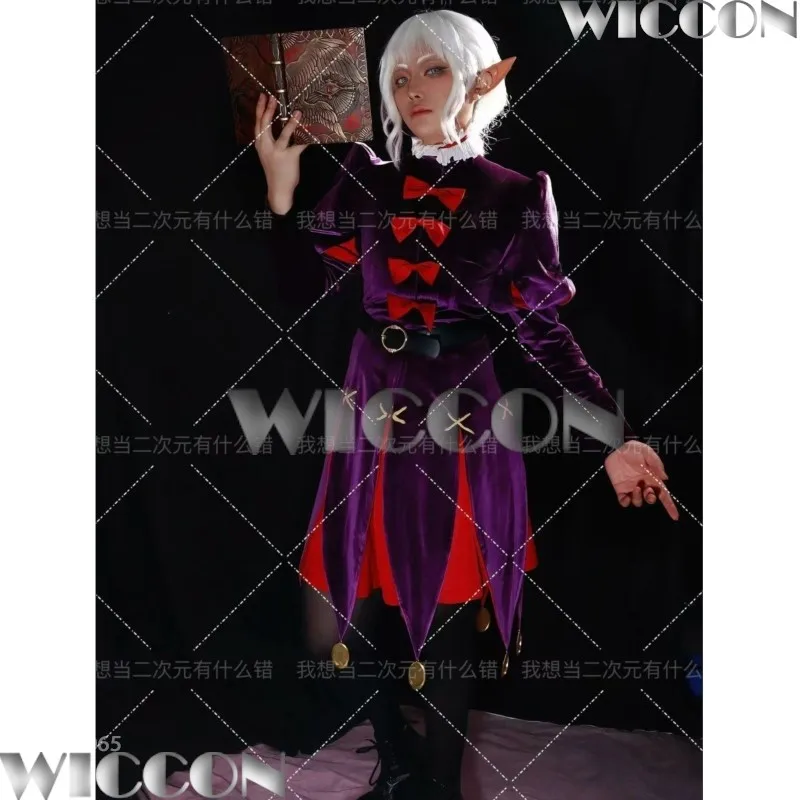 Чертост Лunatic Волшебник Аниме Delicious in Dungeon Косплей Костюм Фиолетовый Эльф Светлый
