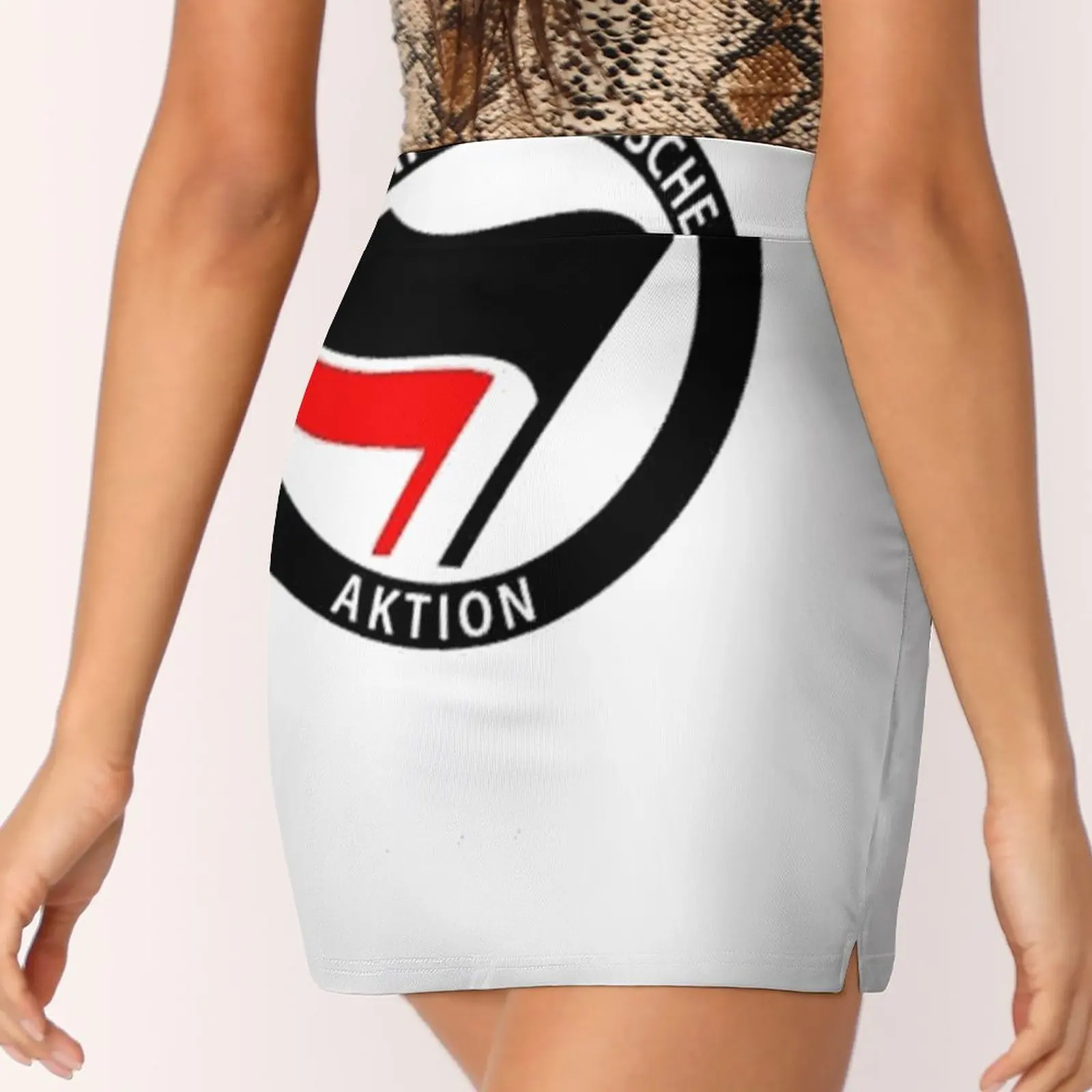 Antifa Анти-фас Плитическая футболка Женская модная спортивная юбка с карманами