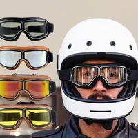 windproof motorcycle helmet glasses safety leather steampunk glasses protective anti glare goggles motocross cross country