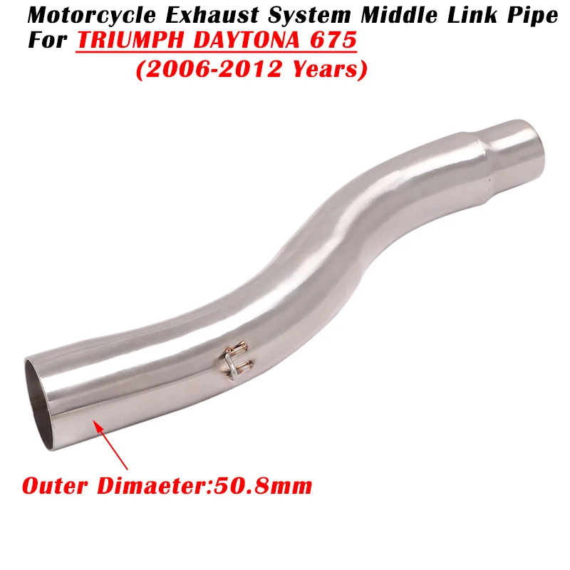 

Slip On For TRIUMPH DAYTONA 675 2006 - 2010 2011 2012 Motorcycle Exhaust Escape System Modified Muffler 51mm Middle Link Pipe