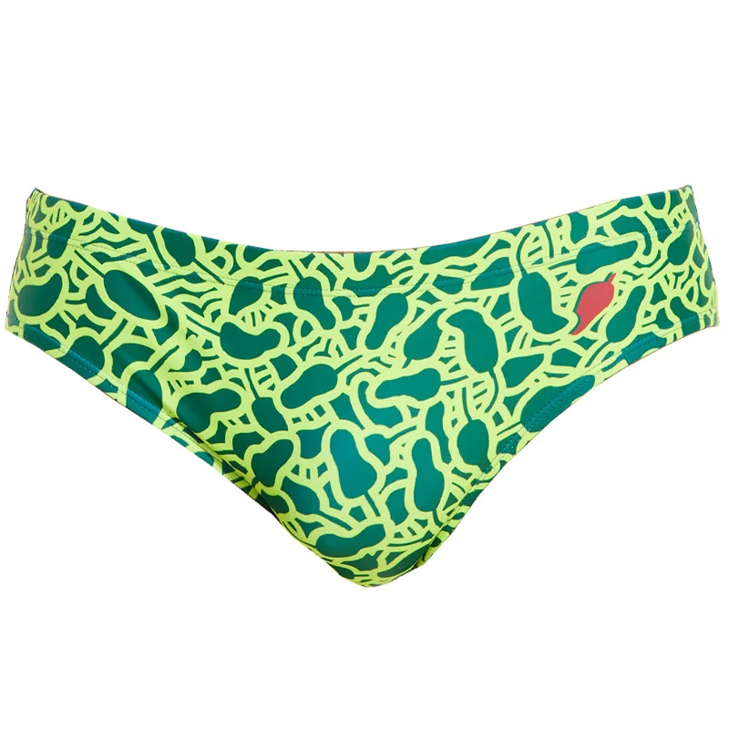 Men's Printed Swim Briefs Triangle Swimming Trunks Racing Briefs Racer Bathers Professional for Training and Competition