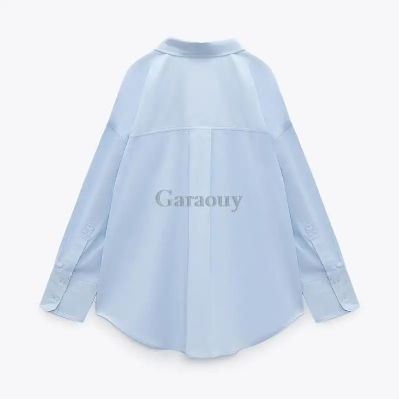 Garaouy Women Autumn Single Breasted Blouses Vintage Lapel Collar Long Sleeve Office Lady Female Shirt Chic Pocket Top Blusas images - 6