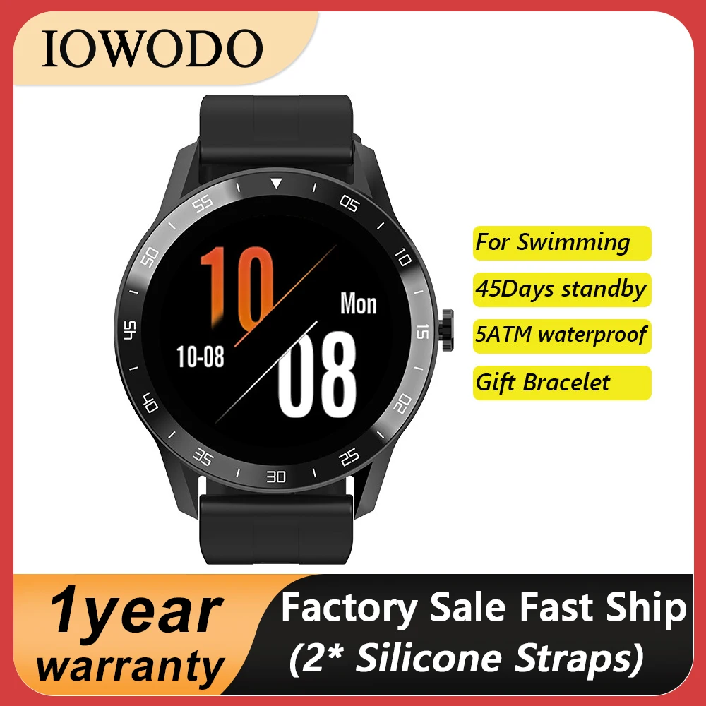 

Смарт-часы IOWODO X1 мужские водонепроницаемые, 1,3 дюйма, 2022*240