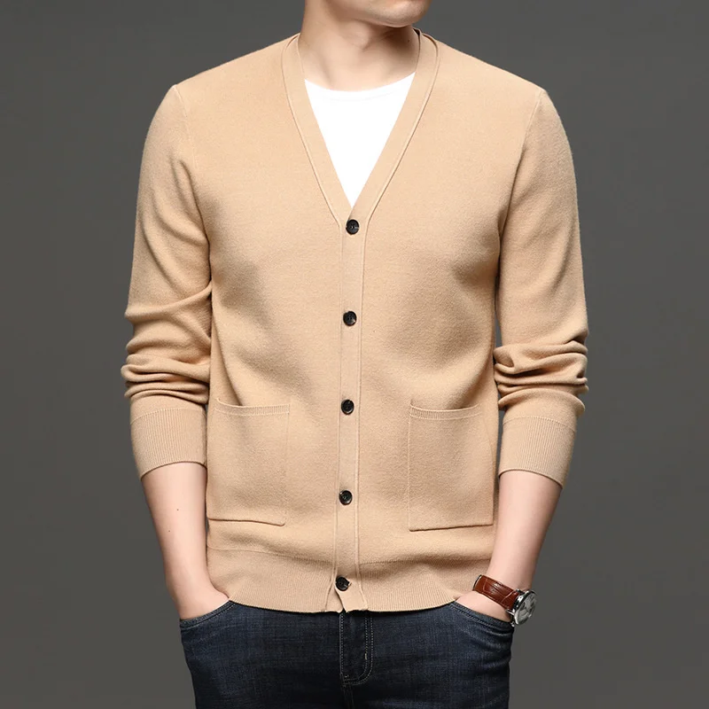 

5 Colors Men's Casual Solid Color Sweater Cardigan 2022 Autumn New Thin Coat Classic Style Knitting Sweater Male Brand Clothes