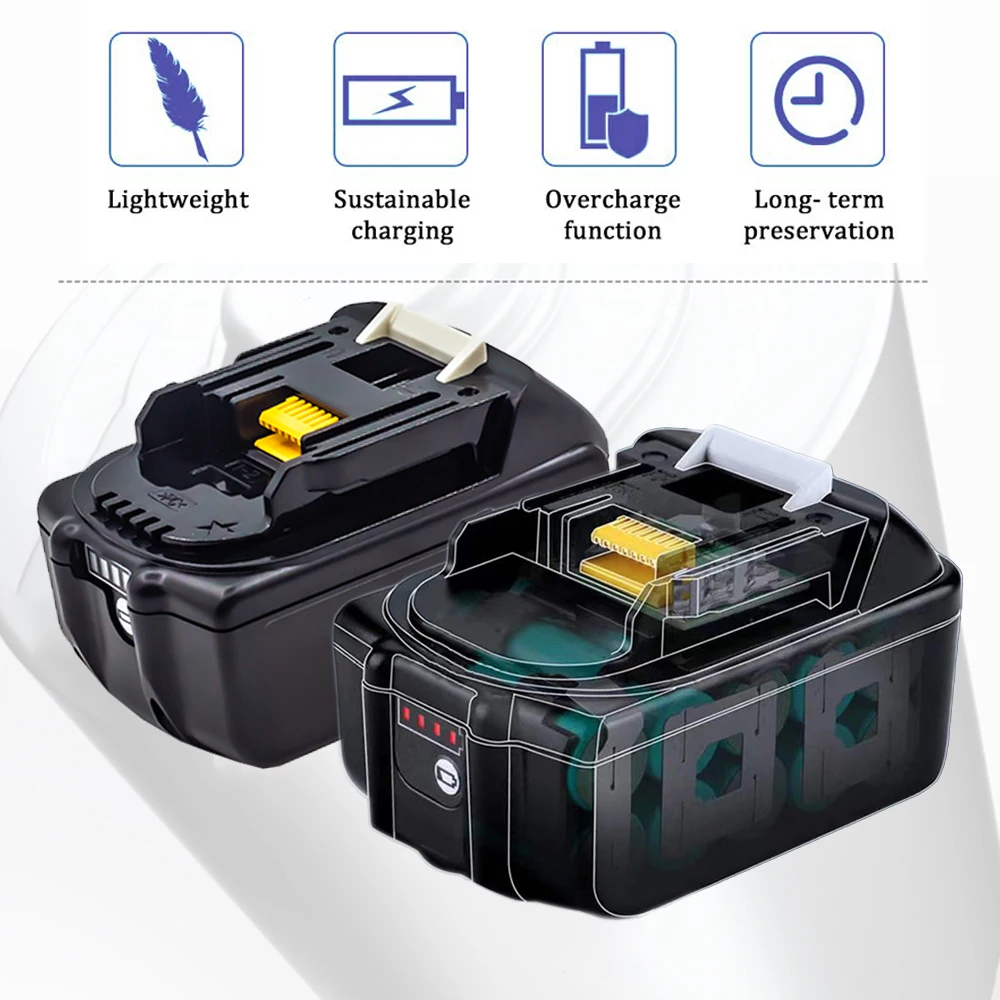 Latest Upgraded Battery BL1860 for Makita 18V Battery 6.0ah Rechargeable Replacement BL1840 BL1850 Li-Ion for makita 18v Battery