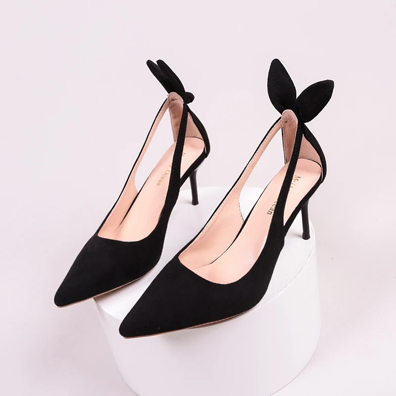 

Summer New Sexy Stiletto Heels Shoes Woman Pointed Toes High Heel Female Thin Heels Sandals Rabbit Ears Black Shallow Women Shoe