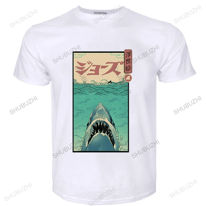 

Shark In The Sea With Japanese Ukiyo-E tshirts Summer crew neck Men t-shirt Cool Streetwear Tshirt Harajuku Hip Hop tshirt