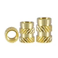 100pcs brass hot melt inset nuts heating molding thread inserts nut sl type double twill knurled injection brass nut m2m3