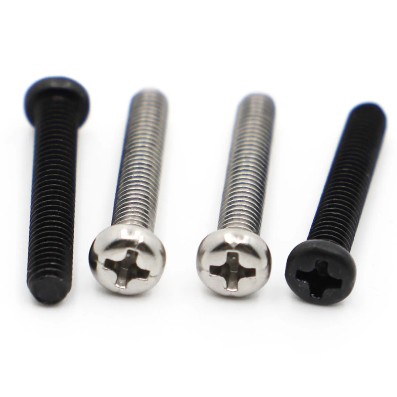 

M1 M1.2 M1.4 M1.6 M2 M2.5 M3 M4 304 Stainless Steel Cross Recessed Pan Head Screws Black Carbon Steel Phillips Screws GB818