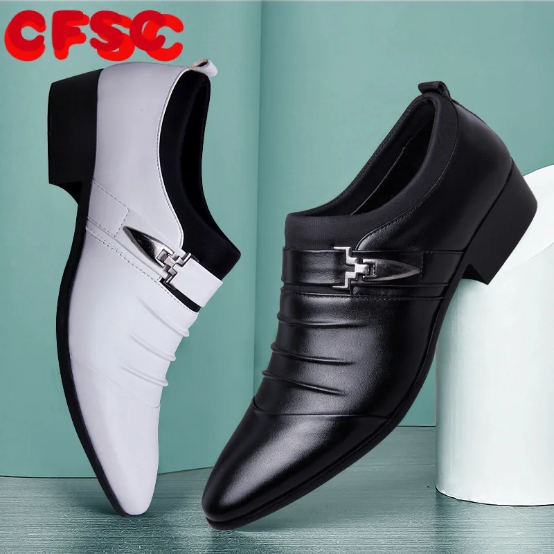 

Классические мужские классические туфли, слипоны, черные кожаные туфли для мужчин, стандартная деловая повседневная мужская деловая обувь для свадьбы