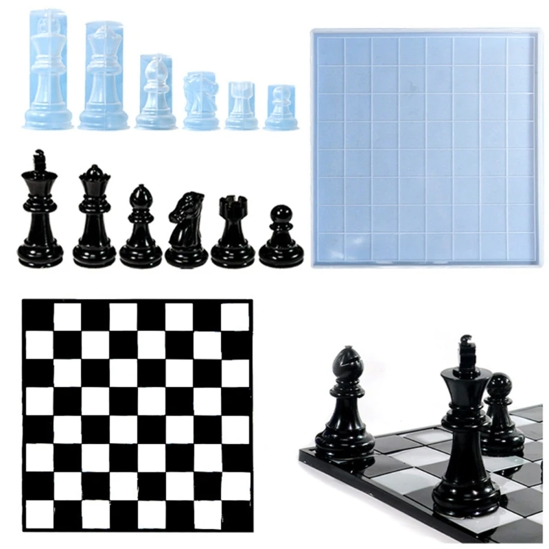 

Chess Epoxy Molds DIY Art Crafts Home Decorations Silicone Board Game Moulds 40GB