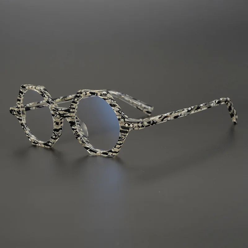 

Женская модная многоугольная оправа для очков в стиле ретро, нишевые дизайнерские Брендовые очки ручной работы, оптические очки для коррекции миопии