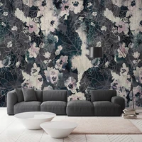 custom 3d photo hand painted black flowers leaves murals for bedroom living room tv sofa background wall non woven wallpaper