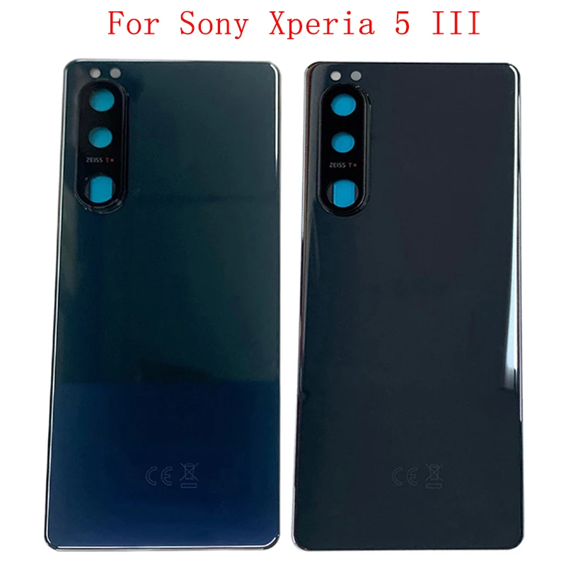 Original Battery Cover Rear Door Housing For Sony Xperia 5 III Back Cover with Camera Frame Lens Logo Repair Parts