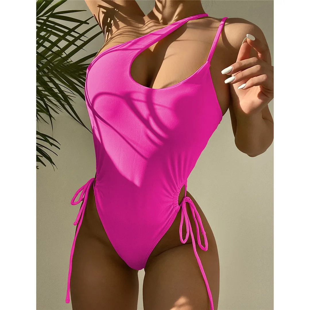 Новинка сексуальный Асимметричный монокини с ремешками Цельный купальник