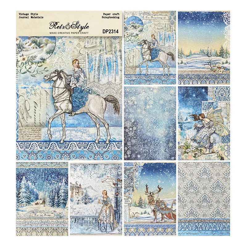 

8 листов A5 Белая лошадь девушка Скрапбукинг материал ручной аккаунт фон бумага Diy альбом Скрапбукинг Бумага